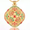 Collar con Candado Ruyi Flor de Peonía Esmalte Frío Hueco Filigrana Estilo Antiguo para Mujer, Cadena para Suéter Simple Versátil Estilo Chino Nuevo