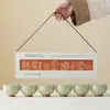 Taza de Té de Cerámica con Flor de Hortensia Hecha en Fábrica Caja de Regalo, Juego de Té Kung Fu, Souvenir Práctico, Regalo de Cumpleaños para Personas Mayores