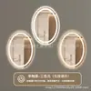 Espejo de Baño Oval Cruzado Montado en Pared Espejo de Baño para Inodoro con Luz LED Pantalla Táctil Impermeable Espejo Inteligente