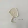 Chapéu de Proteção para Ouvido de Bebê Primavera e Outono Estiloso Cor Sólida Cadarço Pulôver Chapéu para Recém-nascido Passeio de Outono Chapéu à Prova de Vento