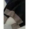 Cardigan Tejido con Bloques de Color y Retazos de Mezcla de Lana y Terciopelo de Visón Espeso Nuevo Otoño Temprano Ranzhi 26
