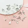 10 Colgantes de Gato Hueco de Plata de Tíbet Animales Lindos de Dibujos Animados Accesorios para Pulsera DIY Accesorios para Pendientes