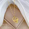 [Aço titânio] Objeto de amor Zircon Light Luxury Elegante Lindo Colar de Diamante Completo Corrente de clavícula feminina Corrente de aço de titânio