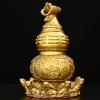 Adorno de Calabaza de Cobre, Calabaza de Nueve Tortugas de Cobre, Calabaza de Boca Abierta para Buena Fortuna y Prosperidad, Decoración para Sala de Estar, Hogar, Escritorio de Oficina