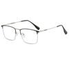 Gafas de lectura de marca BJYX, marco completo, caja de negocios, ultraligeras, ultratransparentes, de color sólido, de metal, de alta calidad, anti luz azul, espejo plano