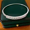 Pulsera con cierre de circonita chapada en oro real de 18 quilates estilo francés, sensación de nicho de alta gama, diseño simple y versátil