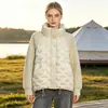 Jaqueta acolchoada de tricô patchwork de alta qualidade para mulheres, moda de inverno 2026, gola alta, quente, pluma de pato branca, top casual, moderno