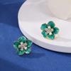 Novos brincos de flor de óleo de zircônia microincrustada de alta qualidade femininos coreanos ins fashion temperamento brincos atacado