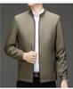Chaqueta de otoño para hombre, de moda, con cuello alto, para mediana edad, con cremallera, informal, de color sólido, de manga larga, venta directa de fábrica