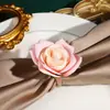 Nuevo Anillo para Servilleta de Rosa Simulada Estilo Nórdico Creativo Decoración de Mesa para Banquete de Hotel Anillo para Servilleta de Mesa