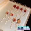Pendientes de Flor Seca y Flor Preservada Hada del Bosque Aguja de Plata Temperamento Barbie Casual Pendientes de Flor Rosa Pendientes de Celebridad de Internet Femeninos