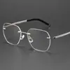 Gafas Sin Montura Estilo William Chan para Hombre, Gama Alta, Graduables, Luz Azul Anti-Reflejo, Montura de Titanio Ulraligera Sin Montura para Mujer