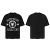Saint Vintage Streetwear Americano Suelto Camiseta de Manga Corta Vintage Estampada para Hombre Letras Cara Grande Creativa