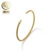Pulsera de acero inoxidable oro de 18K pulsera de acero de titanio invariante pulsera de malla de alambre redondo puede agregar accesorios pulsera DIY