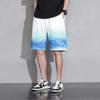 Shorts Gradiente Masculino Verão Fino Seda de Gelo Secagem Rápida Casual Esportivo Calças de Meio Comprimento Calças Grandes Marca Tendência Calças de Comprimento Médio