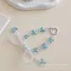 Nuevo Pulsera de Cuentas Mariposa Brillante Cadena para Teléfono Móvil de Nicho Pulsera de Lazo Anti-Pérdida Colgante para Mochila Set de Auriculares