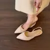 Hermosas Sandalias de Estilo Hada, Suaves, de Punta Cerrada y sin Talón, Nuevo Diseño Primavera/Verano, Punta Fina, Tacón Bajo, Elegantes Zapatos de Estilo Francés