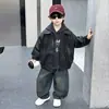 Chaqueta de Cuero para Niños Primavera y Otoño Fresca Atractiva Chaqueta Cardigan Infantil Nuevo Estilo 2026 Ropa de Primavera Elegante de Bebé Moderna
