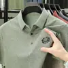 Camisa Polo de Manga Corta para Hombre, Nueva Moda de Verano para Hombre, Lujo Ligero, Camiseta Transpirable Fina Estampada de Gama Alta de Media Manga
