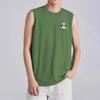 Camiseta sin mangas de algodón puro blanco para hombre, moderna camiseta de verano con estampado de oso, ideal para deportes de baloncesto y fitness.