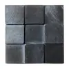Madeira de Pinus Madeira Maciça Mosaico Parede de Fundo de TV Grão de Madeira Anel de Crescimento Estilo Europeu Quadrado Tridimensional Simples Tijolos de Madeira