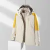 Jaqueta de Caminhada 3 em 1 Masculina e Feminina, à Prova de Vento e Impermeável, com Forro de Fleece Removível, Casaco de Outdoor para Casal
