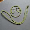 Colar Torcido Multifacetado de Granada Natural, Gargantilha da Moda com Contas de Arroz em Formato de Bola de Futebol, Pulseira Colorida de Turmalina e Espinélio para Melhor Amiga