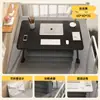 Mesa de computador dobrável, pequena mesa de cabeceira, mesa para dormitório estudantil, mesa de estudo, mesa preguiçosa para quarto, mesa com prateleira de armazenamento