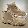 Otoño 2025 Zapatos de Hombre Nuevas Botas Martin de Caña Alta Suela Gruesa para Combinar Fácilmente Zapatos de Trabajo Botines Cortos Zapatos Casuales de Protección Laboral