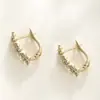 Brincos de Flor em Liga de Cobre Xuping Jewelry Banhados a Ouro com Zircônia Brincos de Moda High-End Transfronteiriços Europeus e Americanos para Mulheres