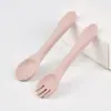 Set de Tenedor y Cuchara de Silicona para Bebés para que los Niños Aprendan a Comer Solos, Cuchara Especial para Bebés, Set de Tenedor y Cuchara de Vajilla para Bebés