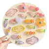Pinzas para el pelo de colores dulces para niñas, Accesorios para el pelo de animales de dibujos animados y flores, Set de pinzas lindas y no dañinas para el flequillo
