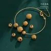 Grão antigo areia ouro contas de transferência contas soltas acessórios ouro antigo acessórios DIY pulseira corrente corda de mão tecida joias de miçangas