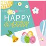 Mm046 Fiesta de Primavera Pascua Fiesta Banner 8 Personas Plato de Papel de 4 Piezas Vaso de Papel de Seda