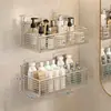 Tubo de almacenamiento para peine de baño de acero inoxidable 304, soporte para rizador de pelo, organizador de tocador de baño montado en la pared, instalación sin perforación