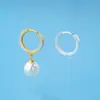 Pendientes de Plata de Ley 925 Hebilla de Oreja Accesorios Vacíos Pendientes de Perla Simples Japoneses y Coreanos Material para Pendientes de Perlas de Jade DIY