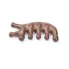 Pente de Massagem de Sândalo Rosa Claro de Cetim Pente de Meridianos de Jacarandá para Cabeça, Ombros e Pescoço, Pente Universal Multifuncional de Sete Dentes para Raspagem de Pontos de Acupuntura