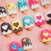 Paleta de Resina Corazón Artificial Helado Hebilla de Zapato Flor de Zapato Caja de Papelería Juguete de Comida DIY Accesorios de Joyería