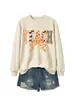 Amazon eBay loja independente moletom casual de moda feminina com estampa de fantasma, abóbora e listras com laço para exportação