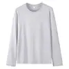 Camiseta de manga larga de color liso de algodón puro de peso pesado para hombre para primavera y otoño, camiseta interior de algodón puro de peso pesado, camiseta de manga larga de corte holgado