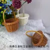 Mini Cesta Pura Artesanal Plástico Imitação Rattan Cesta de Parede Varanda Sala de Estar Flor Decorativa Arranjo em estoque Cesta de Mão