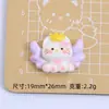 Gato Fofo com Asas Desenho Animado Acessório DIY Feito à Mão Peças Cola de Creme Resina Peças Pequenas Fivela de Sapato Tamanco Materiais