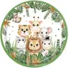 Novo prato de papel com tema de animal personalizável para festa de aniversário infantil, suprimentos de festa, faca, garfo e colher descartáveis, atacado de talheres