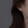 Brincos Fangxing S925 Prata Esterlina Geométricos de Camada Dupla para Mulheres Tendência Simples Elegante Versátil Estilo Nicho Frio Brincos Avançados