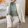 Camisa Básica de Color Sólido Otoño 2026 Estilo Coreano Casual Camiseta Fina de Manga Larga con Forro Polar Top Ajustado para Mujer Suministro Transfronterizo