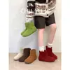 Encuentro Primero Temporada Botas de Nieve de Gamuza con Suela Gruesa para Mujer 2026 Otoño/Invierno Nuevo Estilo Moda Aterciopelado Espeso Cálido Botines Cortos Pan