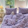 Juego de Ropa de Cama de Cuatro Piezas de Algodón Puro Grado Materno e Infantil de Nantong, Funda de Edredón Individual, Juego de Sábanas Ajustables de Tres Piezas para Dormitorio Estudiantil 4