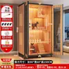 Villa para Gatos, Jaula para Gatos, Casa de Gato de Madera de Lujo, Puerta de Vidrio, Casa para Gatos, Arenero para Gatos, Gabinete Integrado para Gatos, Transpirable, Nido para Gatos que Ahorra Espacio