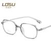 Nueva tendencia de moda armazón de gafas TR para hombre y mujer armazón de gafas artístico 8039 armazón óptico cuadrado ligero al por mayor