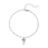 Tobillera con Colgante de Gota de Agua y Lazo para Mujer Diseño de Nicho Lujo Ligero Nueva Tendencia Simple Tobillera Brillante Joyería de Verano